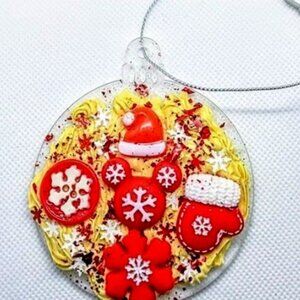 Handmade Decoden Christmas Ornament - Snowflakes